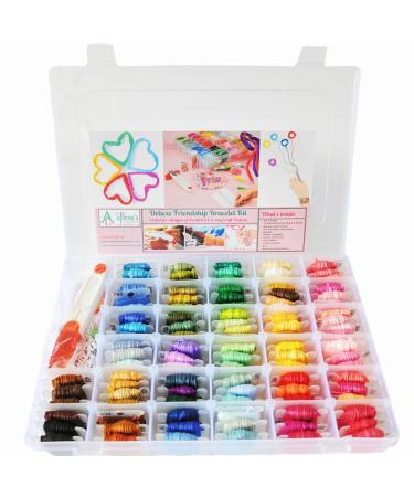 Friendship Bracelet String Kit - 276pcs Embroidery Floss and Accessories -  Labeled with Thread Numbers for Cross Stitch Supplies Embroidery Cool  String Art- Style for Teen or Girls