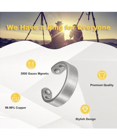 Buy Pure Copper Adjustable Silver Magnetic Rings for Women - Stylish Copper Jewelry Gift (0932S - Buy Online on GoSupps.com