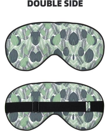 Green Tropical Leaves Print Unisex Sleep Mask - Double-Sided Eye Mask for Sound Sleep & Skin Care - Buy Online on GoSupps.com