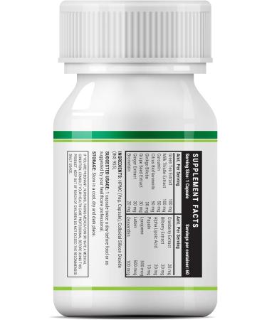 INLIFE Super Antioxidant Supplement - Milk Thistle Curcumin Ginkgo Biloba & Cranberry | 60 Vegan Capsules - Shop Now for International Shipping - Buy Online on GoSupps.com