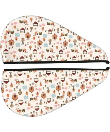 Cartoon Village Map Hair Towel - Super Absorbent Microfiber Wrap for All Hair Types | Quick Dry Coral Velvet for Women - Buy Online on GoSupps.com