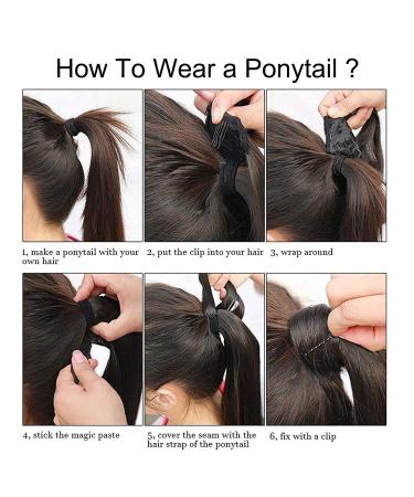 Ugrace 20 Virgin Straight Human Hair Ponytail Extension Natural Black #1B - Clip in One Piece Hairpiece for Women - Buy Online on GoSupps.com