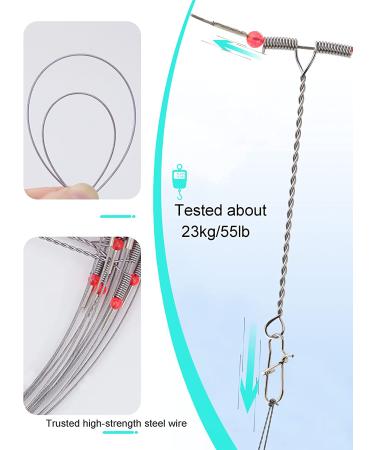 Avlcoaky Saltwater Bottom Rigs 12pcs - Surf Fishing Steel Leaders with Swivels and Snaps - Buy Online on GoSupps.com