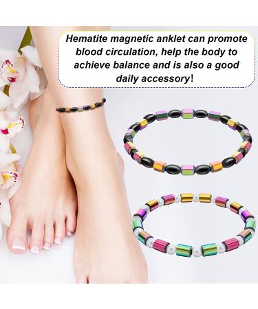 4-Piece Magnetic Anklet Set for Sports & Relief - Hematite Bracelets for Men & Women | Birthday & Valentine's Day Gift - Buy Online on GoSupps.com
