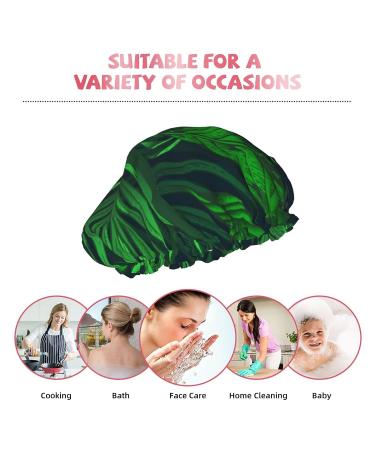 Tropical Jungle Plant Printed Waterproof Shower Cap for Women - Fits All Head Sizes & Hair Textures - Buy Online on GoSupps.com