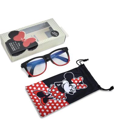 Minnie Mouse Blue Light Blocking Glasses for Women | Stylish Red/Black Computer Eyewear with Pouch | Screen Protection - Buy Online on GoSupps.com
