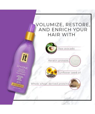 12-in-One Volumizing Leave-In Hair Treatment with Keratin, Avocado & Whole Wheat - 10.2 Fl Oz - Strengthen, Add Volume & Protect Dry Hair - Buy Online on GoSupps.com