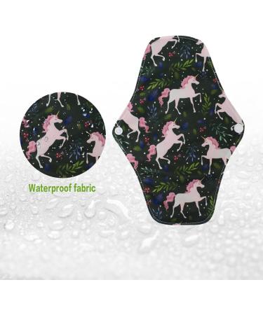 6 Pack Cloth Menstrual Pads with Charcoal Bamboo Lining - Reusable & Waterproof Sanitary Napkin Pads for Women with Wet Bag & Laundry Bag - Buy Online on GoSupps.com