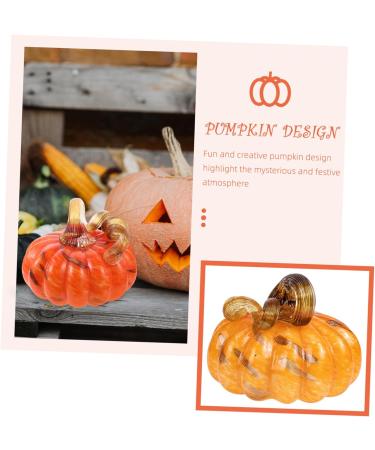 ifundom 2pcs halloween pumpkin pose outdoor faux plants car model home decoration glass collectible squat glass pumpkin funny halloween decorations Durable Pumpkins Ornament reward mini Orangex2pcs 13x10.5cmx2pcs - Buy Online on GoSupps.com