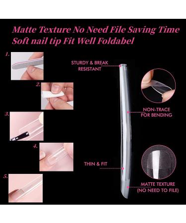 TOEDO 3XL Extra Long Square Nail Tips - 120PCS Full Cover Coffin Fake Nails Kit - Acrylic Press On Nails for Extension - 12 Sizes with Storage Box - Clear Square-Cut Design - Buy Online on GoSupps.com