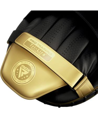 RDX Curved Focus Mitts Maya Hide Leather - PRO Hook and Jab Training Pads | MMA Muay Thai Kickboxing Coaching Shield GOLDEN - Buy Online on GoSupps.com