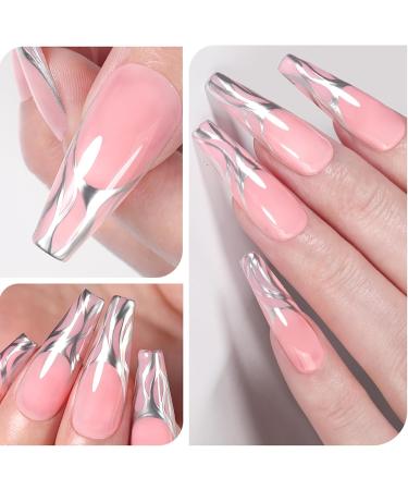 Metallic Painting Gel Nail Polish - Mirror Gold Liner Gel Polish - 3D Metal Painting Nail Varnish - Metal Painting Gel - Mirror Nails Finish - Nail Liner Painting Gel Polish DIY Nail Drawing at Home - Buy Online on GoSupps.com