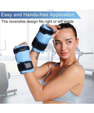 REVIX Wrist Ice Pack Wraps for Carpal Tunnel Relief - 2-Piece Set for Hand Injuries and Swelling - Reusable Gel Ice Packs for Rheumatoid Tendinitis - Blue - Buy Online on GoSupps.com