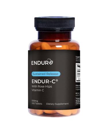 Endur ENDUR-C Vitamin C with Rose HIPS Supports Collagen Production Antioxidant Protection & Gentle Digestion Gluten Free 500mg (200 Tablets) 200 Count (Pack of 1)