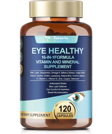 AREDS 2 Eye Vitamins and Mineral Bilberry Extract Omega-3 Eye Vitamin for Seniors Macular Health and Dry Eye Eye Vitamins Lutein and Zeaxanthin Support Eye Strain & Hydration (120 Capsules) 120 Count (Pack of 1) - Buy Online on GoSupps.com