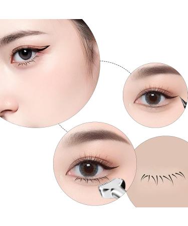 Lower Lash Stamp 2 In 1 Mascara Stamp Eyeliners Reusable Eyelash Stamp Tool Lash stamp with ink for Eye Makeup Tool for Beginner (Black+Brown) - Buy Online on GoSupps.com