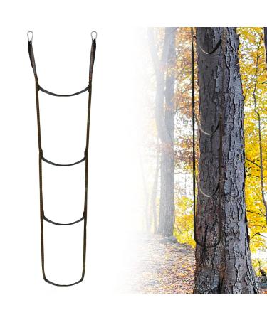 3-Step Climbing Stick Aider, Heavy Duty Climbing Aider Hunting Saddle Platform Sticks Webbing Ladder Strap, Tree Stand Climbing Sticks Ladder Hanging Rope, Tree Stands for Caving