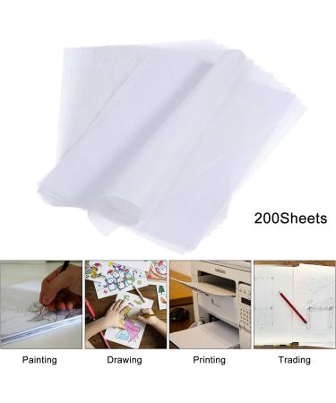 200 Sheets Tracing Paper 8.5 x 11 inches - White Translucent Clear Carbon Paper for Sketching, Printing, Drawing - Ideal for Artists and Animators - Buy Online on GoSupps.com