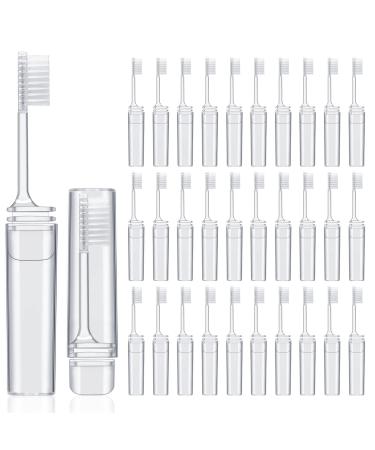 Rtteri 50 Pcs Travel Toothbrush Kit Bulk Folding Toothbrush with Toothbrush Cover Transparent Potable Travel Size Mini Toothbrush Small Foldable Manual Tooth Brushes for Adult Kid Camping School Home - Buy Online on GoSupps.com