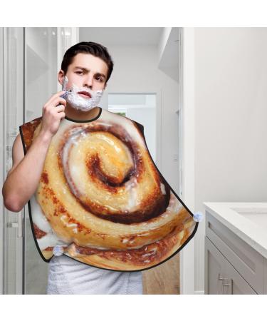 Cinnamon Roll Beard Bib Hair Catcher For Men Shaving Men Beard Apron Gift For Fathers Day/Anniversary/Valentines Day/Christmas One Size