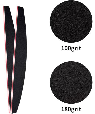 Buy Reusable Black Nail File & Thin Buffer Block - Double Sided Manicure Tools (100/180 Grit) - Perfect for Buffing & Grinding | International Shipping - Buy Online on GoSupps.com