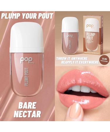 POP Beauty Plump Pout Bare Nectar | Plumping and Hydrating Lip Oil Gloss - Long Lasting and Nourishing Lip Glow - Buy Online on GoSupps.com