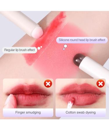 Arqumi 2PCS Lip Brush Set - Silicone Lipstick Applicators Round Head Lip Smudge Brushes Makeup Brush with Dust Storage Tube | Perfect for Lip Gloss & Makeup - Buy Online on GoSupps.com