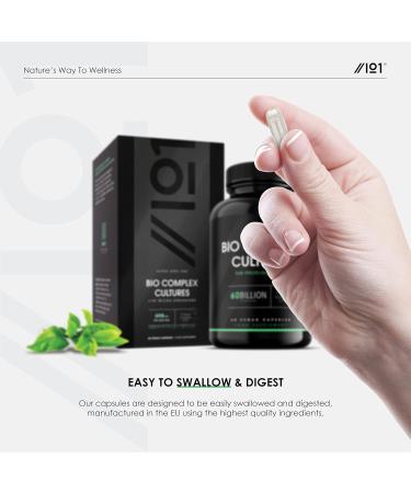 BioCultures Complex - 60 Billion CFU Probiotic Supplement for Gut Health - 17 Live Strains with Lactobacillus Acidophilus & Bifidobacterium - 60 Capsules - Buy Online on GoSupps.com