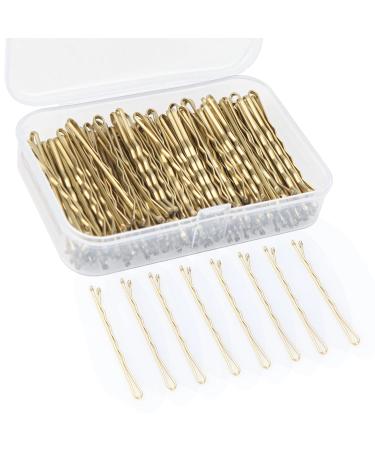 150 Pieces Bobby Pins Hair Clips Hair Grips Kirby Grips for Women Hair Styling Pins with Storage Box (Blonde)