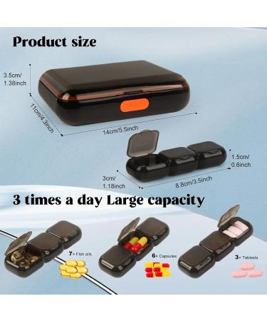 21-Grids Pill Organizer - Waterproof 7-Day Weekly Pill Box for Vitamins Fish Oil & Supplements | Push Button Daily Case - Buy Online on GoSupps.com