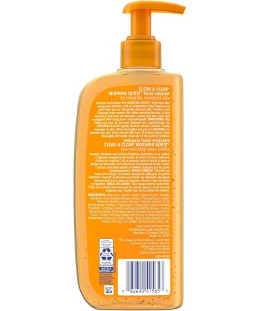 Clean & Clear Morning Burst Oil-Free Facial Cleanser with Vitamin C & BHA Daily Nourishing Face Wash Gently Cleanses to Remove Oil & Pore Clogging Impurities 354mL Facial Cleanser (354 mL) - Buy Online on GoSupps.com