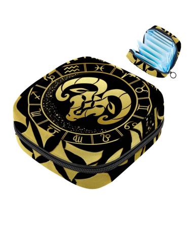 Javenproeqt portable women's binding bags menstrual cup pocket female menstrual insert bag for teenage girls tampons for the first period round golden multicolored 07