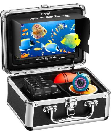 Eyoyo Underwater Fishing Camera 7 inch LCD Monitor Fish Finder Waterproof 1000TVL Fishing Camera 12pcs Infrared Lights for Lake, Boat, Ice Fishing
