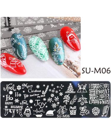 Christmas Nail Art Stamping Plate - JMEOWIO 6 Sheets Snowflake Reindeer Image Plate Nail Art Design Stamp Kit Manicure Template Set - Buy Online on GoSupps.com