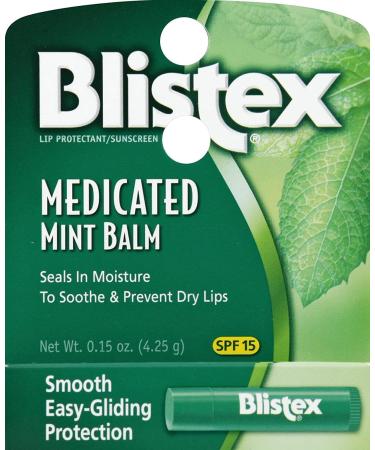 Blistex Medicated Mint Balm SPF 15 0.15 oz - Pack of 5 | Soothing Lip Care - Buy Online on GoSupps.com