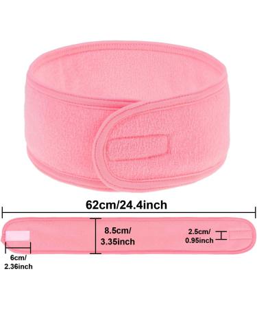 Whaline 4 PCS Pink Spa Headband Set for Sport, Yoga, Shower - Stretch Terry Cloth Hair Band - Buy Online on GoSupps.com