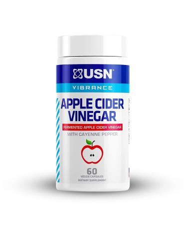 USN Vibrance Series Apple Cider Vinegar Supplement Capsules with Cayenne Pepper & Fermented Apple Cider Vinegar for Immune Support & Gut Health- 60 Veggie Capsules (Pack of 1)