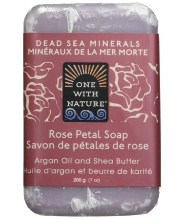 One with Nature Triple Milled Mineral Soap Bar Rose Petal 7 oz (200 g)