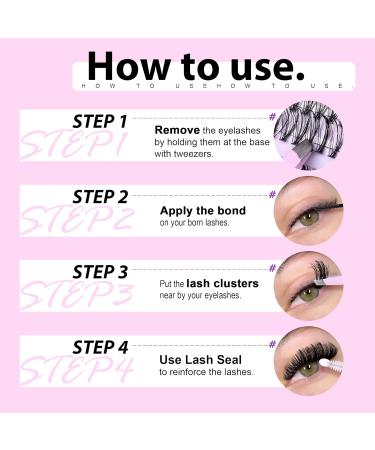 Boahankuke Multi-type Mixed Cluster Eyelash Extensions - 280PCS 5-18mm H-Multi Type Fluffy Cluster Lashes - Buy Online on GoSupps.com