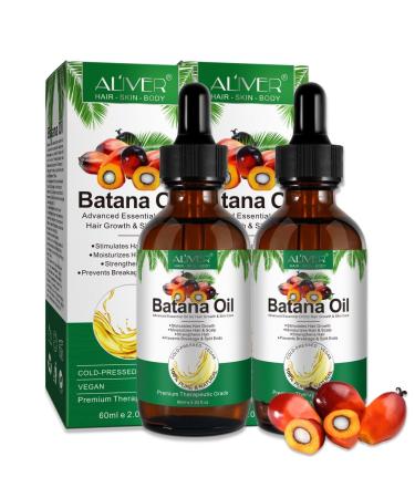 PBeauty 2x Organic Batana Oil Vegan for Hair Face & Nails Cold Pressed 60ml For Hair Growth & Skin Care Oil against Hair Loss & Split Ends Hair Growth Hair Care 2 x 60ml