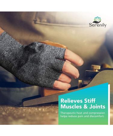 Serenily Arthritis Gloves - Compression Gloves for Carpal Tunnel & Raynauds Syndrome - Open Finger Glove for Rheumatoid & Osteoarthritis Pain Relief - Medium Size - Pack of 1 - Buy Online on GoSupps.com