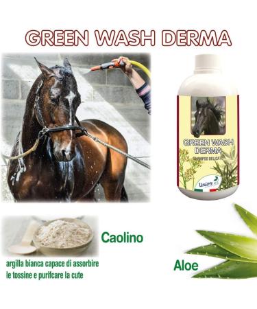 UNION B.I.O. SOLUZIONE NATURA Union Bio Green Wash Derma 500 ML Nourishing natural gentle horse shampoo with essential oils respects the skin's physiological pH moisturizing protective softening - Buy Online on GoSupps.com