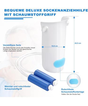 KEKOY U-Shaped Pantyhose & Sock Dressing Aid - 2 White Pieces for Seniors & Post-Surgery Comfort - Buy Online on GoSupps.com