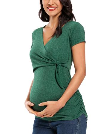 Love2Mi Maternity Long Sleeve V-Neck Breastfeeding Top | Cute Maternity Clothes - Size M - Buy Online on GoSupps.com
