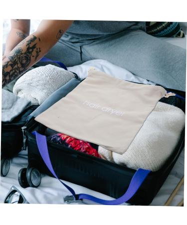 WOONEKY Hair Dryer Storage Bag Canvas Hair Dryer Organizer Bags for Travel Curling Iron Fabric Miss Modeling 33x30cm Light Grey - Buy Online on GoSupps.com