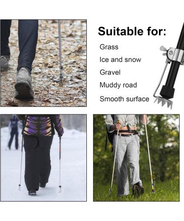 2pcs Ice Cane Tip Attachment Heavy Duty Metal Cane Tips for Snow Anti-Slip Crutch Ice Tips Spike Feet 5-Prong Replacement Cane Ice Grip Accessories for Walking Sticks Winter - Buy Online on GoSupps.com