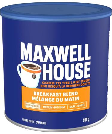 Maxwell House Breakfast Blend Ground Coffee 900G Canister Unflavored 900 g (Pack of 1) - Buy Online on GoSupps.com