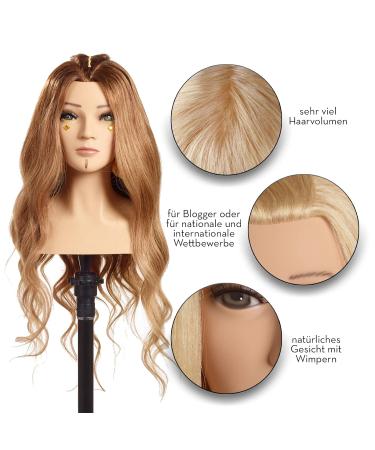 L'IMAGE ELENA Blonde Styling Head | 50 cm Real Hair & Eyelashes | International Shipping Available - Buy Online on GoSupps.com