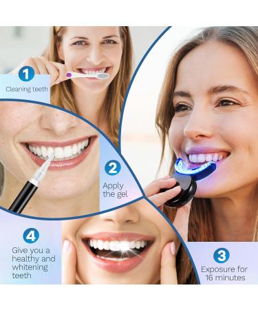 Professional Teeth Whitening Kit - LED Home Set for White Teeth | 3PC Tooth Bleach Gel & Stain Remover - Buy Online on GoSupps.com