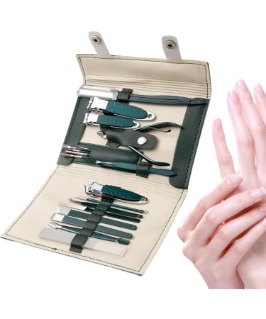 Nail Clipper Set | Fingernail Clipper and Nail Cutter Kit Nail Grooming Kit Professional Manicure and Pedicure Kit Toenail Clippers Set for Toe Nails Dark Green - Buy Online on GoSupps.com